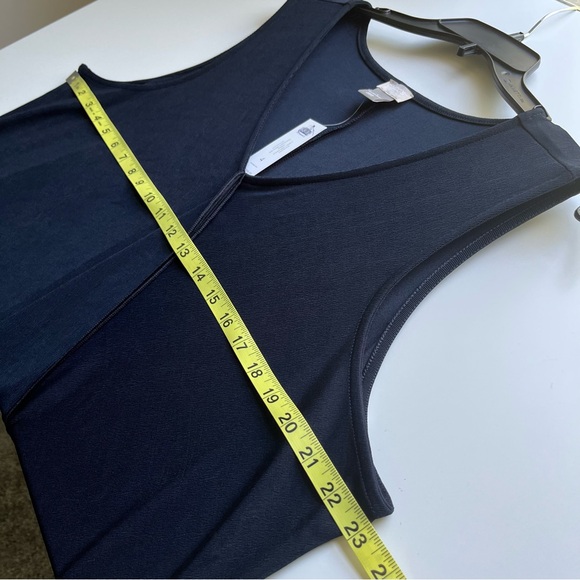 NEW Chicos Travelers Hanky Hem Ink Navy Blue Sleeveless Slinky Midi Dress 4 XXL - Picture 9 of 10